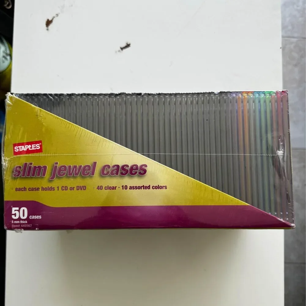 Staples Slim Jewel Cases(50)+ Staples 50 Slim CD jewel Cases & 50+ Blank CD Disc